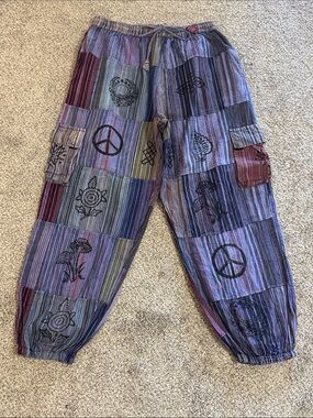 Bohemian Striped Patchwork Pants